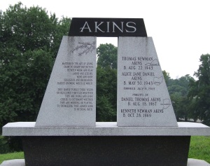 Akins monument, Crown Hill Cemetery, Indianapolis, Indiana